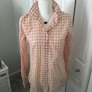 Jcrew boy shirt in pink check, size T4